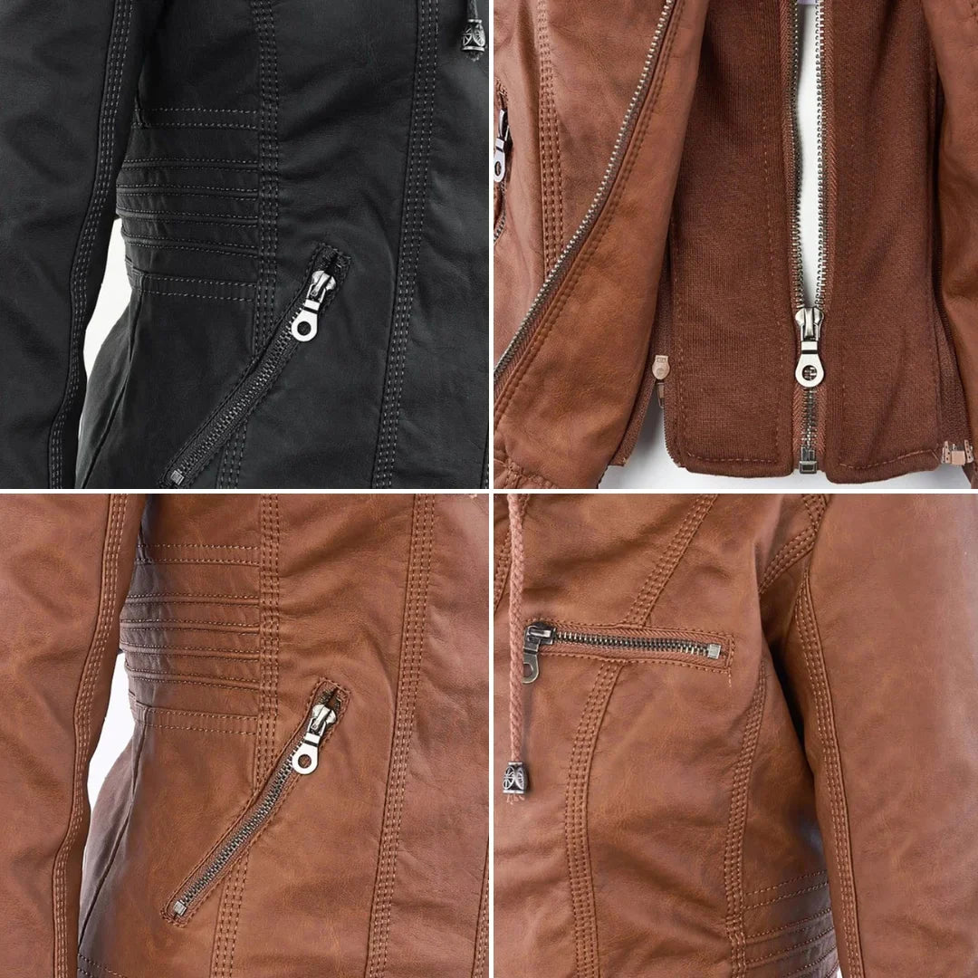 Zip-Up Hooded Jacket With Zippered Pockets