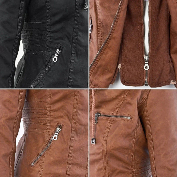 Zip-Up Hooded Jacket With Zippered Pockets