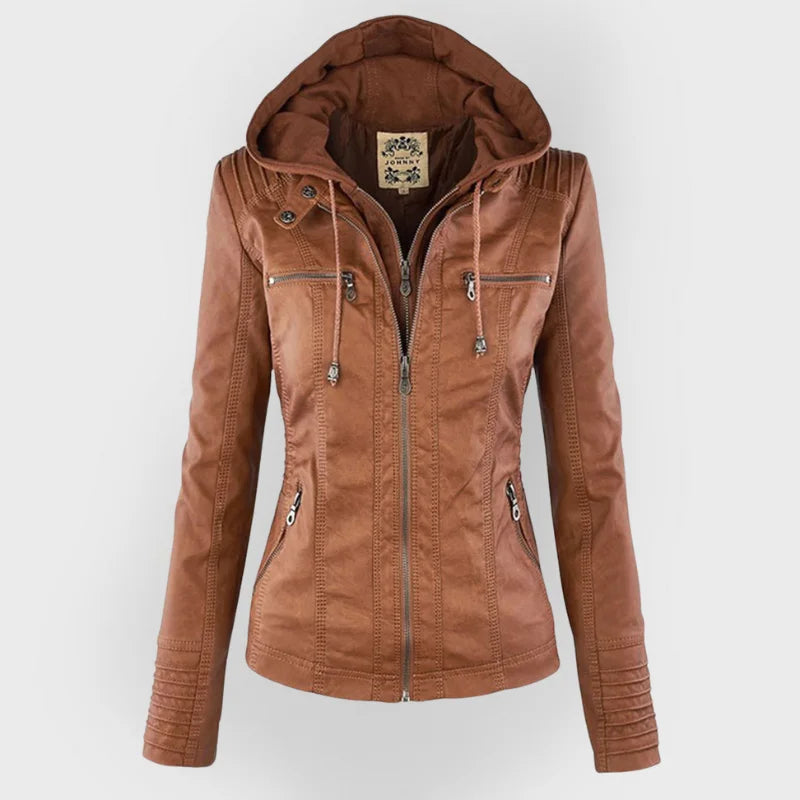 Zip-Up Hooded Jacket With Zippered Pockets