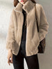 Zip-Up Stand Collar Jacket with Drawstring Waist