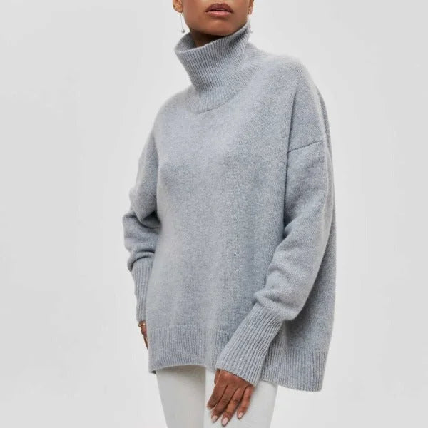 Knit Roll Neck Jumper with Ribbed Cuffs