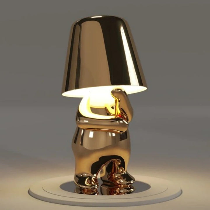 Cordless Table Lamp Rechargeable LED USB Metal Figure Sitting Standing Poses Thinker