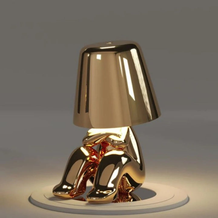 Cordless Table Lamp Rechargeable LED USB Metal Figure Sitting Standing Poses Thinker