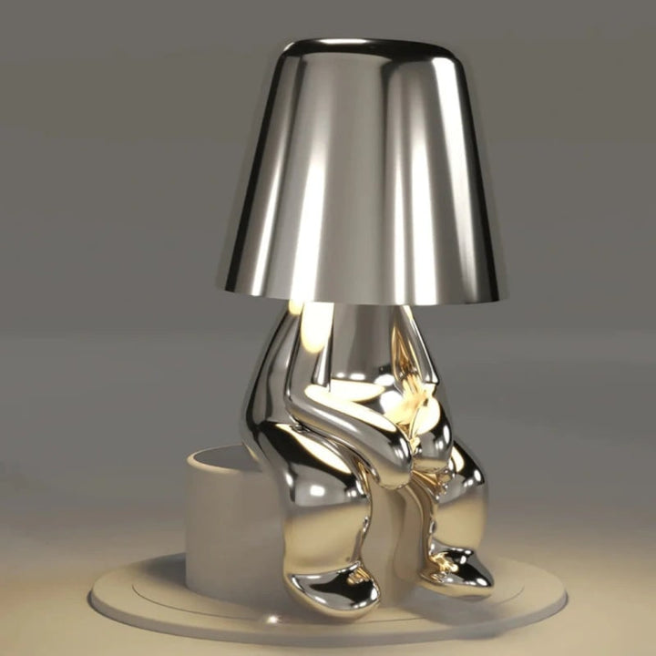 Cordless Table Lamp Rechargeable LED USB Metal Figure Sitting Standing Poses Thinker
