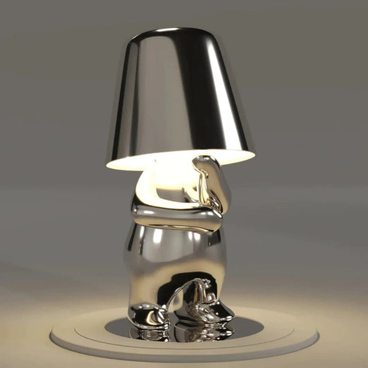 Cordless Table Lamp Rechargeable LED USB Metal Figure Sitting Standing Poses Thinker