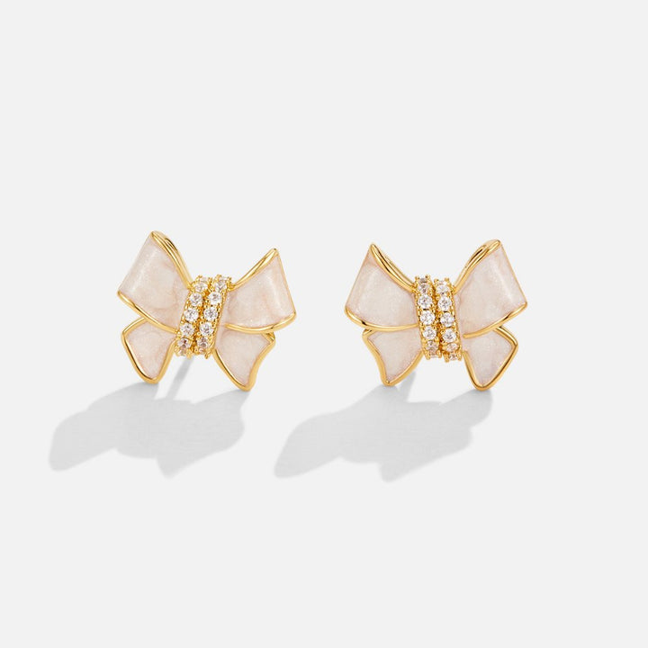 Elegant crystal earrings with a refined bow