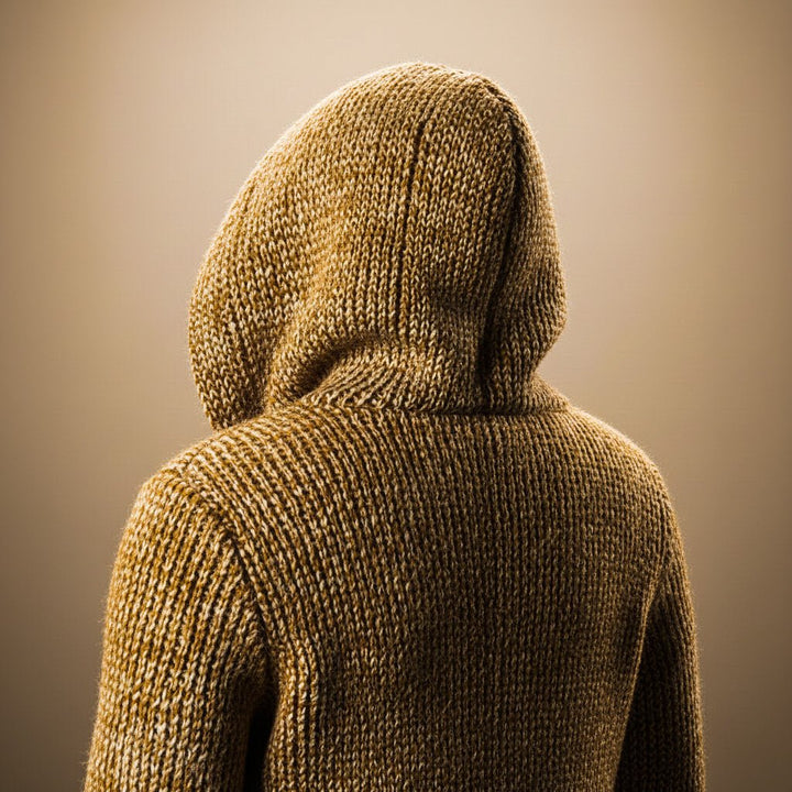 Men's Knitted Hooded Cardigan – Chunky Knit Duffle Cardigan