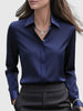 Women's Long-Sleeve Satin Blouse – Elegant Office Blouse