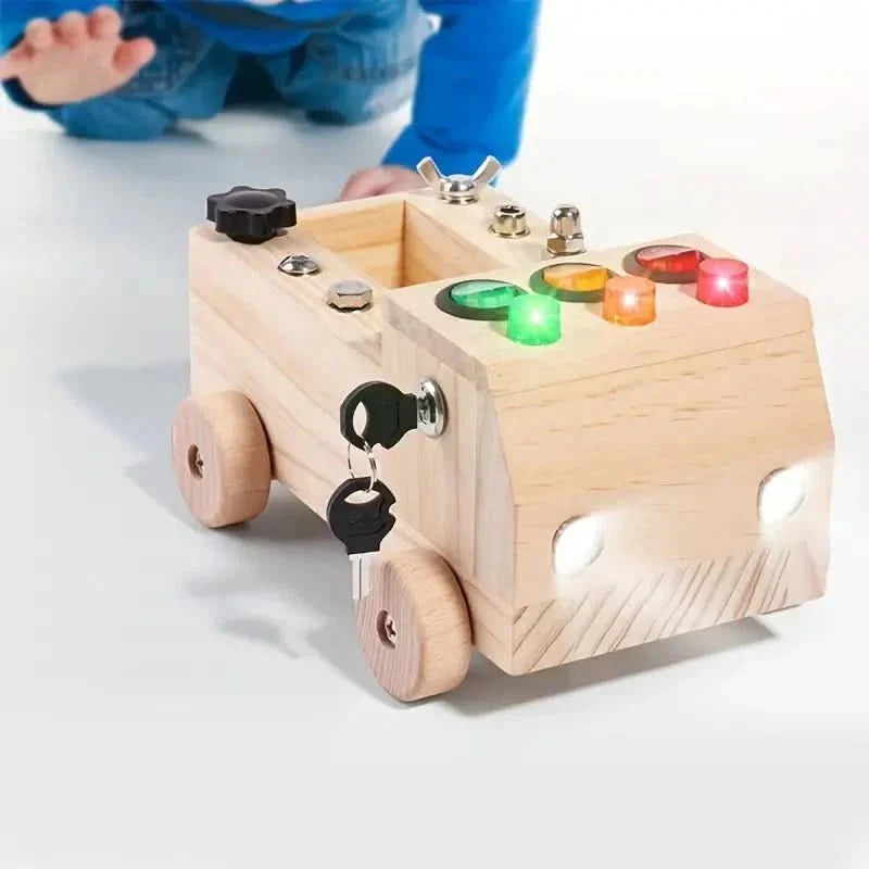 Montessori Busy Board – Educational Toy to Develop Motor Skills and Logical Thinking