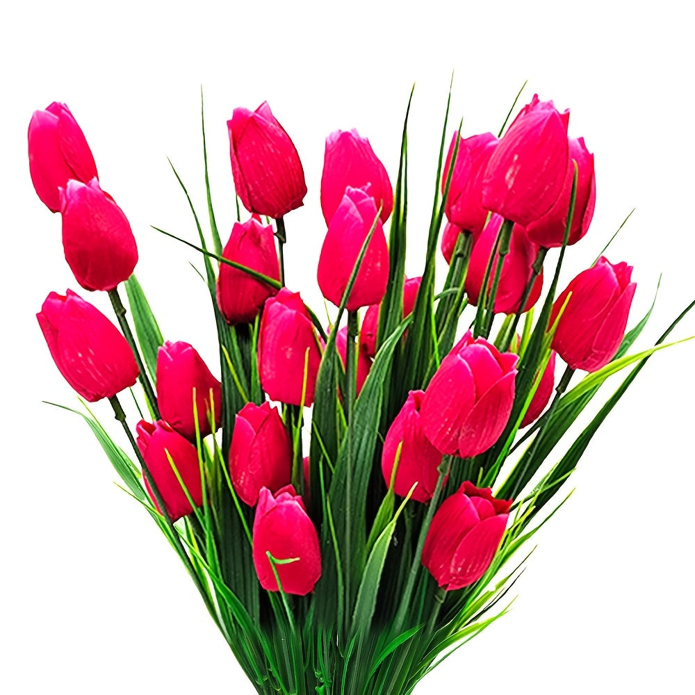Set of 6 Artificial Tulip Bunches – UV-Resistant and Realistic for Garden and Indoor Decoration
