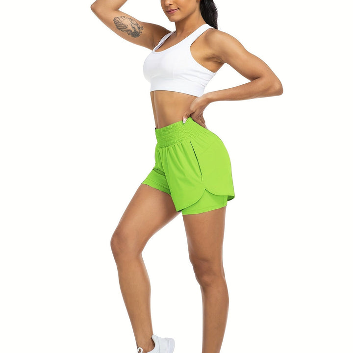 Runelle Trainingsshort voor Dames - Dubbele Laag & Hoge Taille