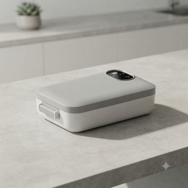Cordless self-heating electric lunchbox with stainless-steel insert