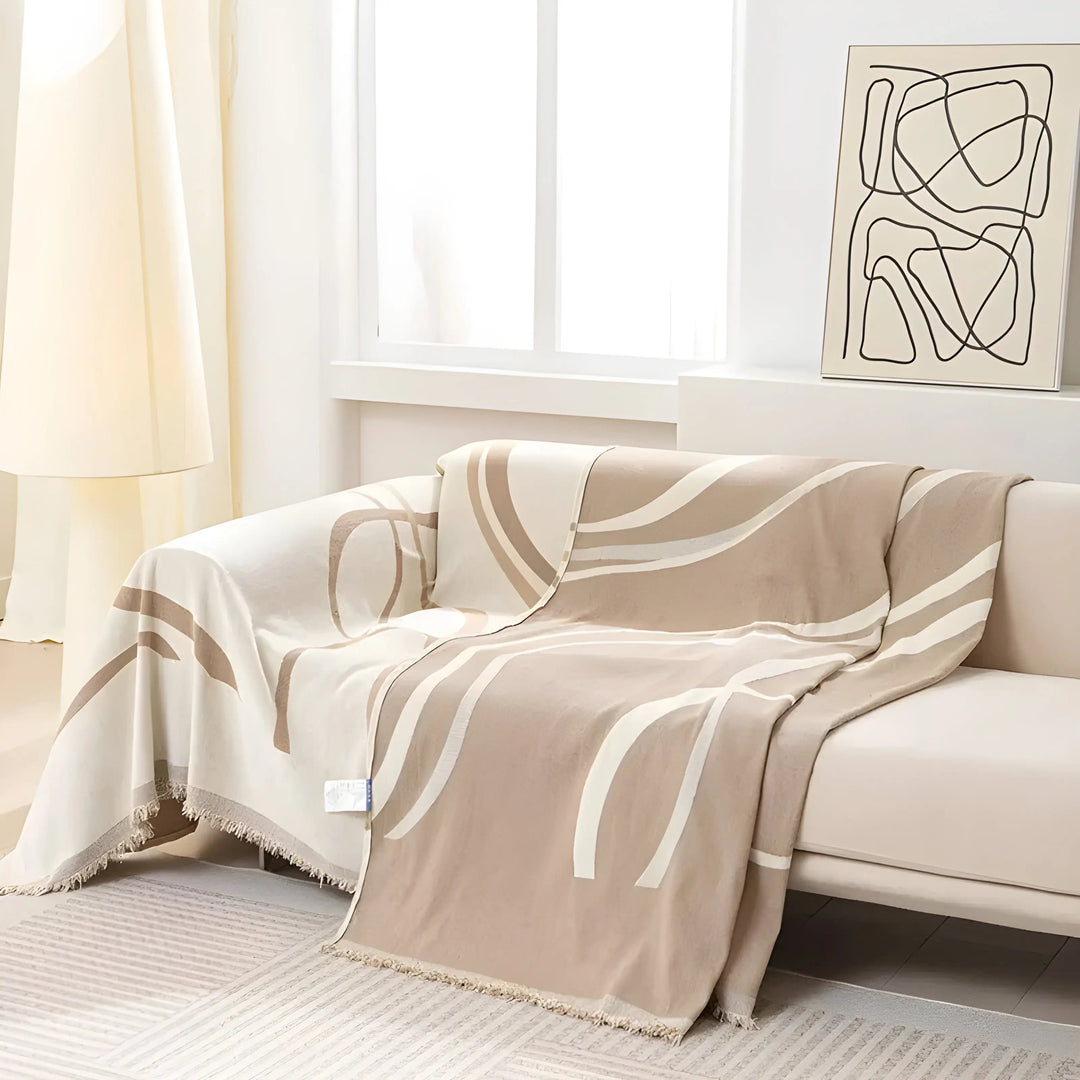 Reversible Chenille/Cotton Sofa Cover – LuxeCasa