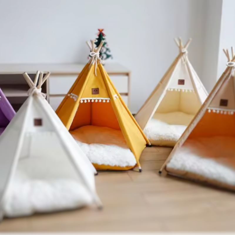 Deluxe Pet Teepee for Cats & Dogs in Canvas