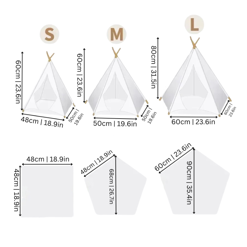 Deluxe Pet Teepee for Cats & Dogs in Canvas