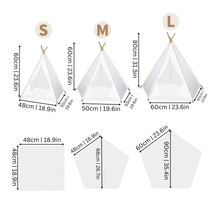 Deluxe Pet Teepee for Cats & Dogs in Canvas