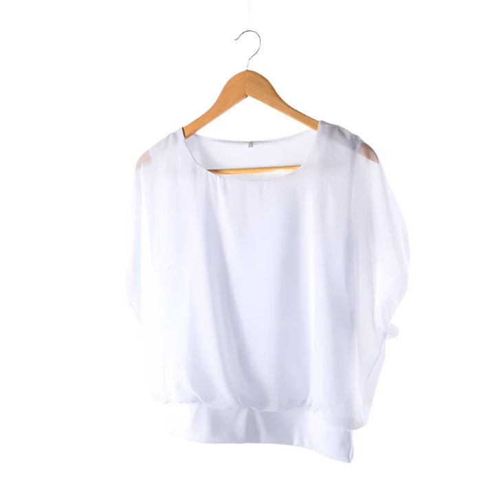 Ladies' chiffon blouse with ruffled sleeves – Ariana