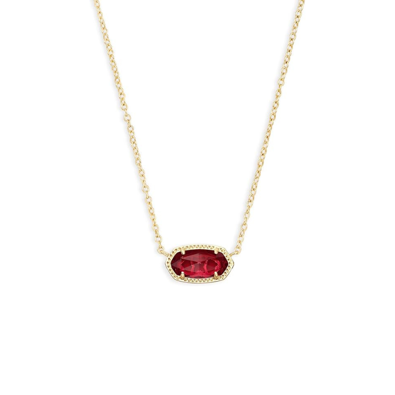 Elegant gold necklace with oval ruby