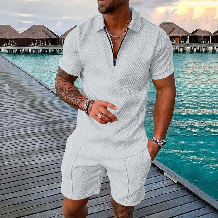 Men's Two-Piece Summer Set (Shorts + Polo Shirt)