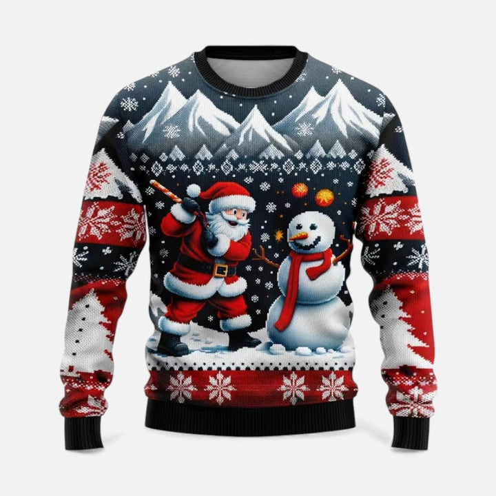 Men's Christmas Jumper with Winter Landscape Print