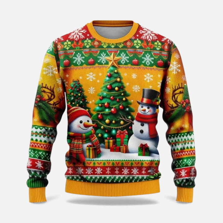 Men's Christmas Jumper with Winter Landscape Print