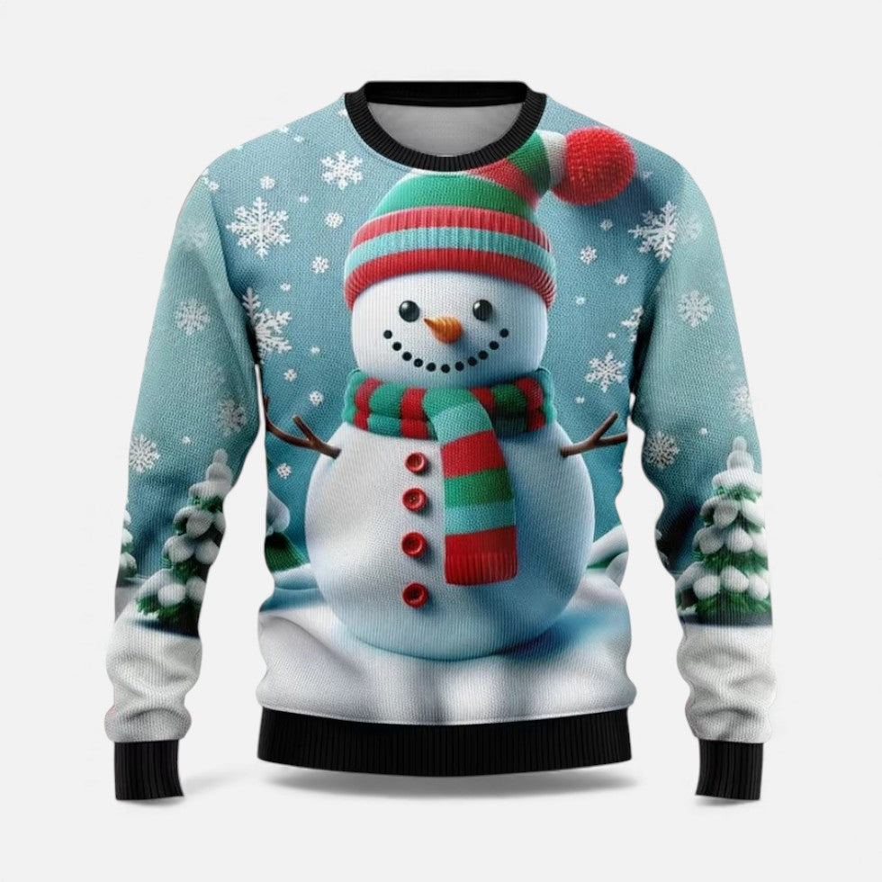 Men's Christmas Jumper with Winter Landscape Print