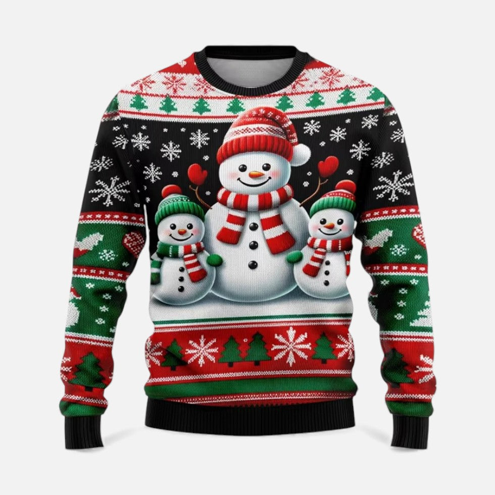Men's Christmas Jumper with Winter Landscape Print