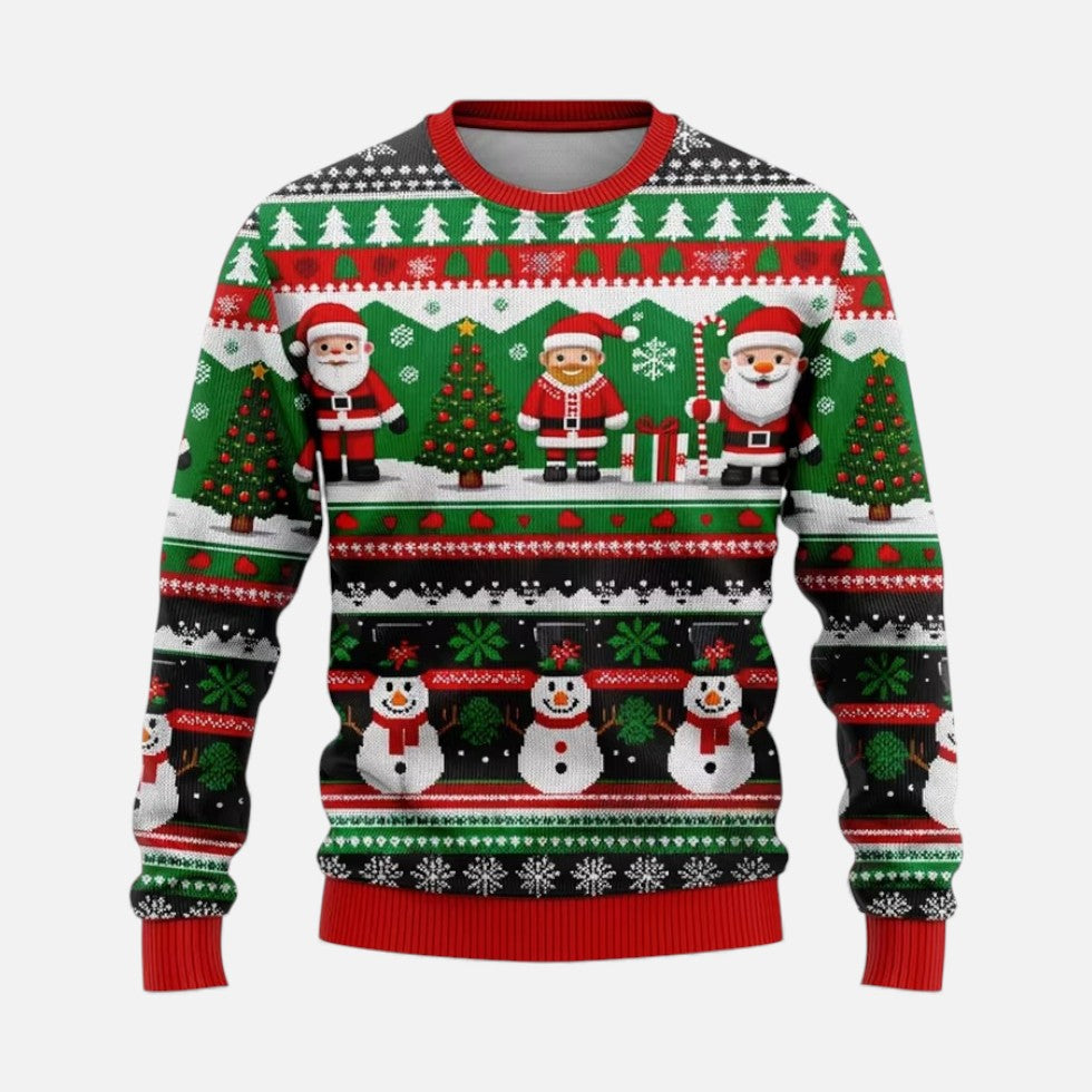 Men's Christmas Jumper with Winter Landscape Print