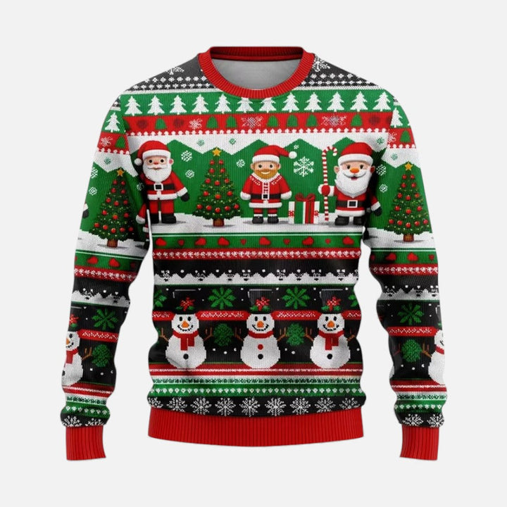 Men's Christmas Jumper with Winter Landscape Print