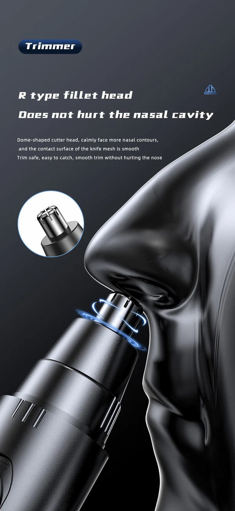 Professional Painless Nose and Ear Hair Trimmer for Men and Women – Rechargeable