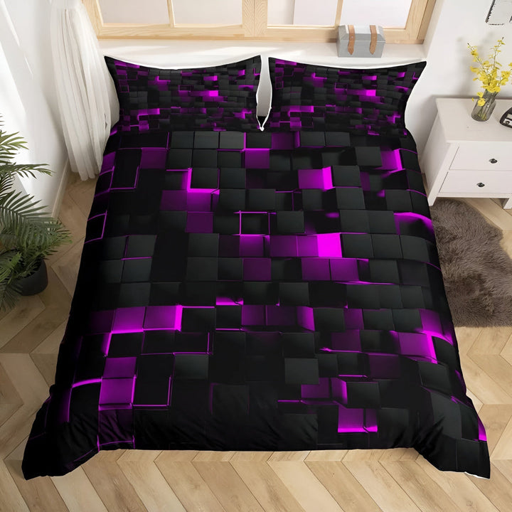Stylish Neon Pattern Quilt Cover Set for All Seasons