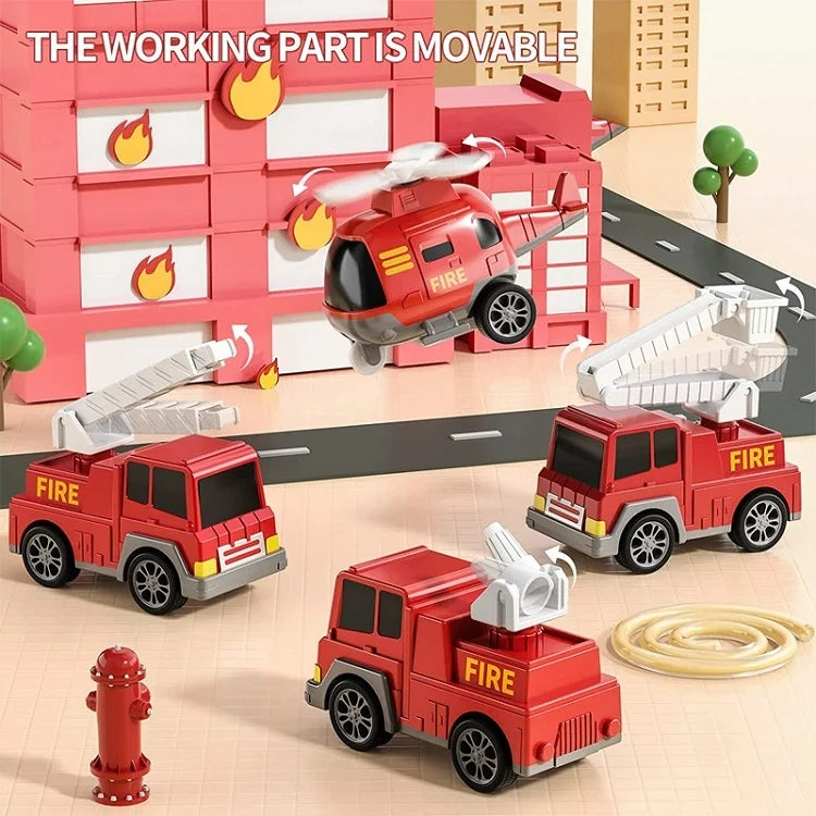 City Toy Carrier with Light and Sound Effects – Includes Vehicles