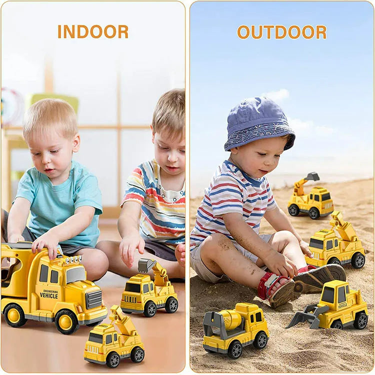 City Toy Carrier with Light and Sound Effects – Includes Vehicles