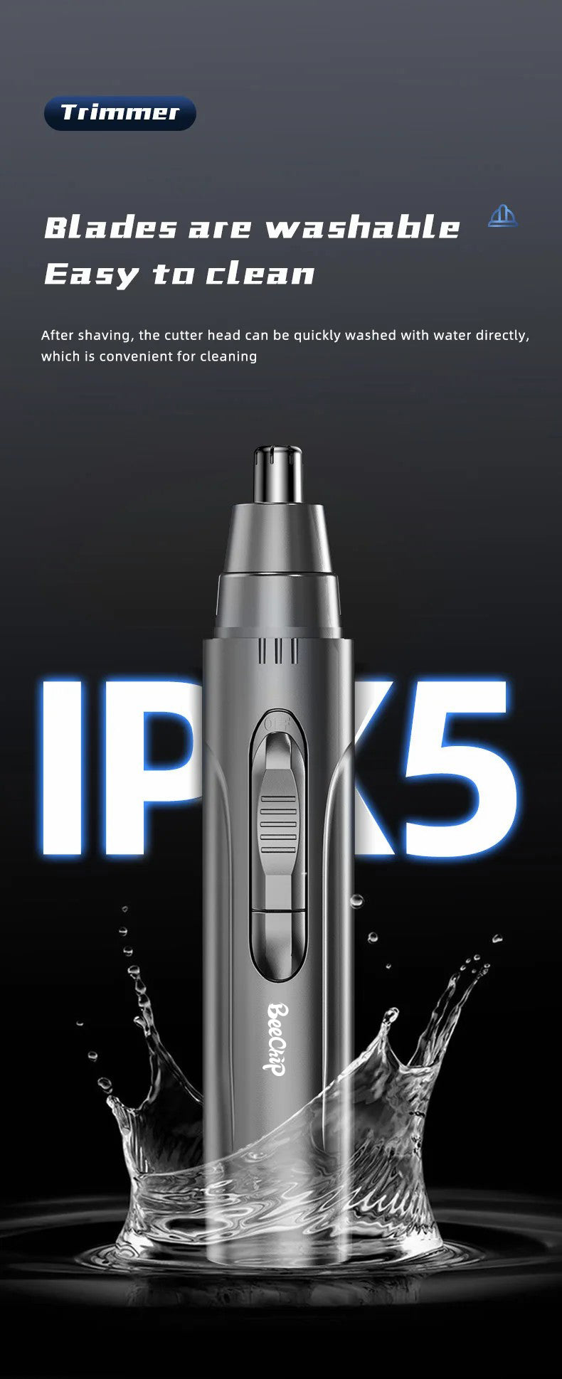 Professional Painless Nose and Ear Hair Trimmer for Men and Women – Rechargeable