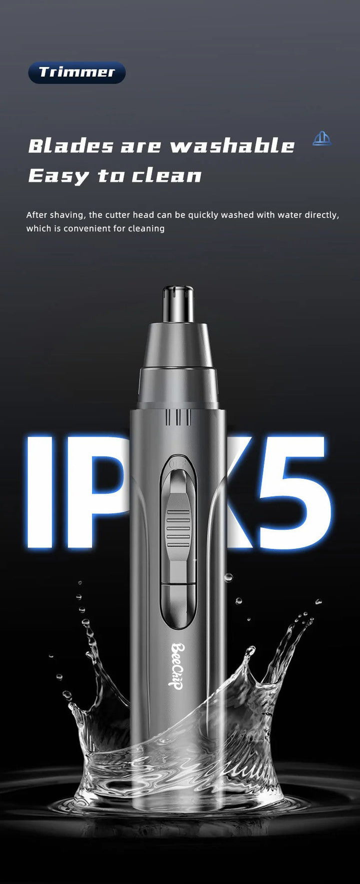 Professional Painless Nose and Ear Hair Trimmer for Men and Women – Rechargeable