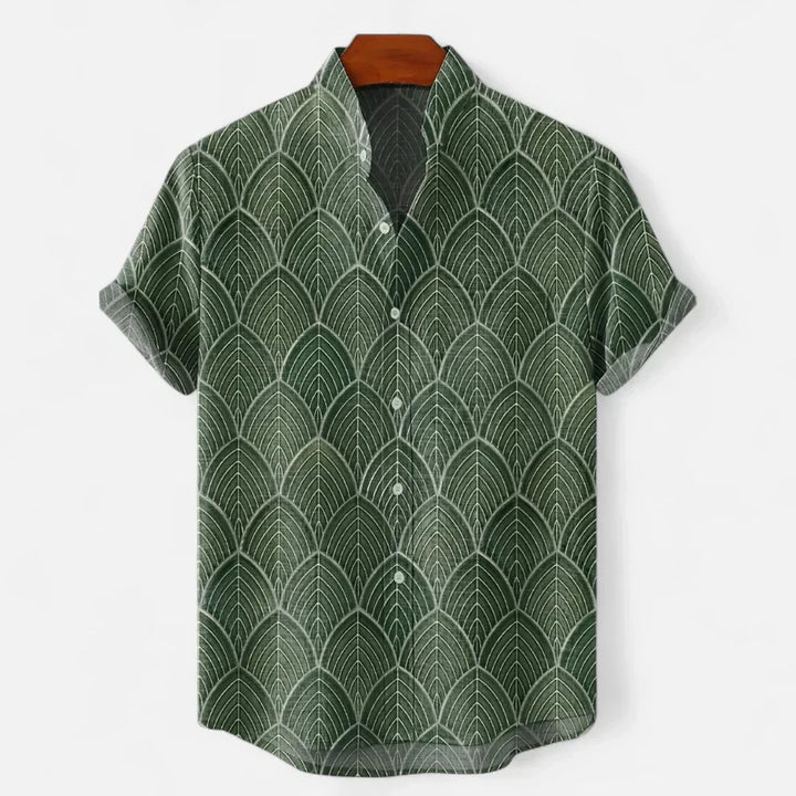 Men’s Premium Linen Artistic Print Short Sleeve Shirt