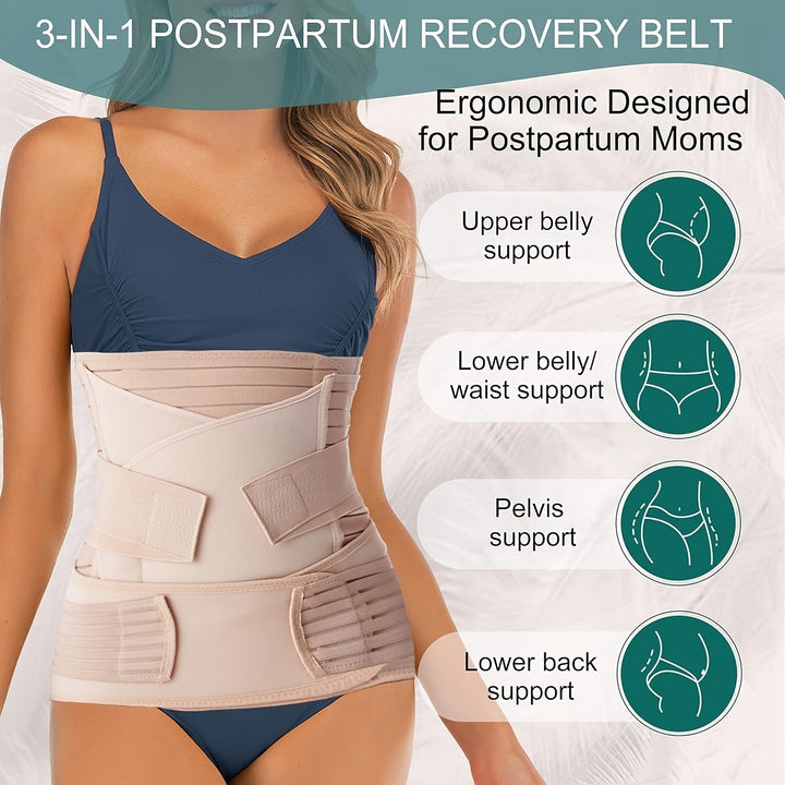 3-in-1 Postpartum Belt – Comfortable, Adjustable Support for Postnatal Recovery