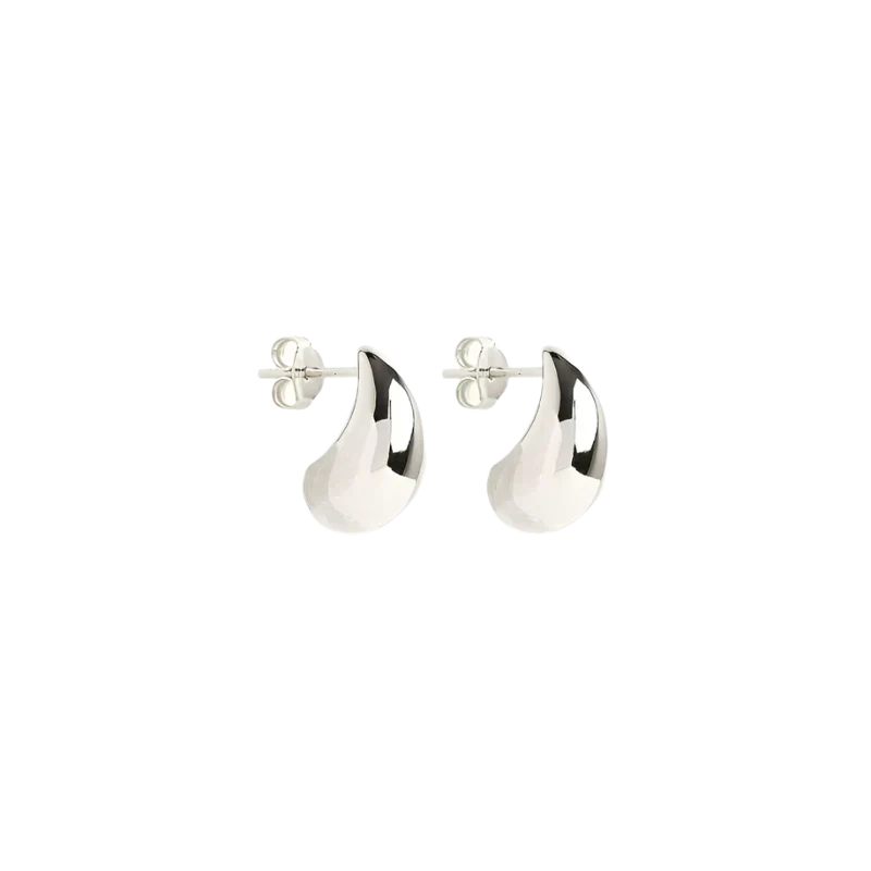 Elegant white gold earrings with subtle dangling elements