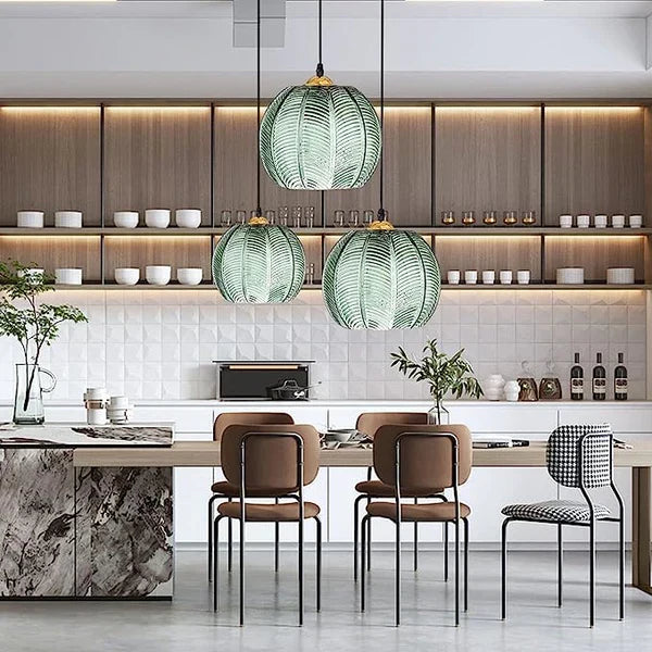 Ball-Shaped Glass Pendant Lamp