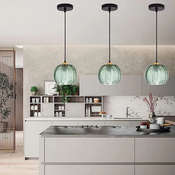 Ball-Shaped Glass Pendant Lamp