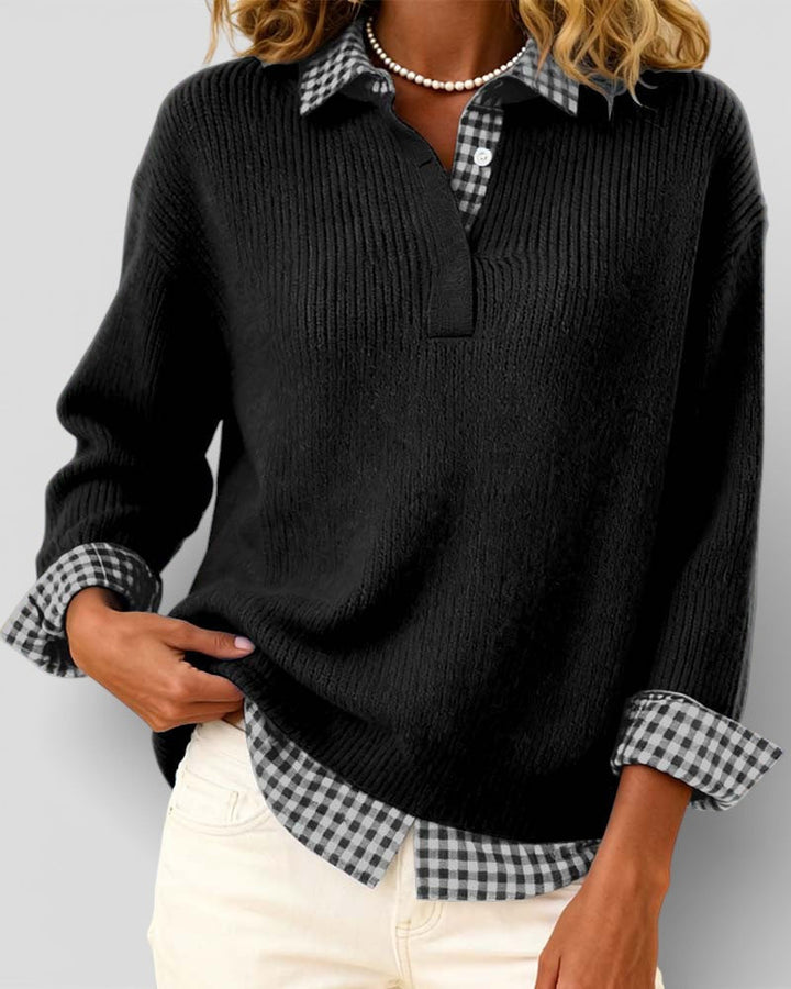 Smart Knitted V-Neck Jumper