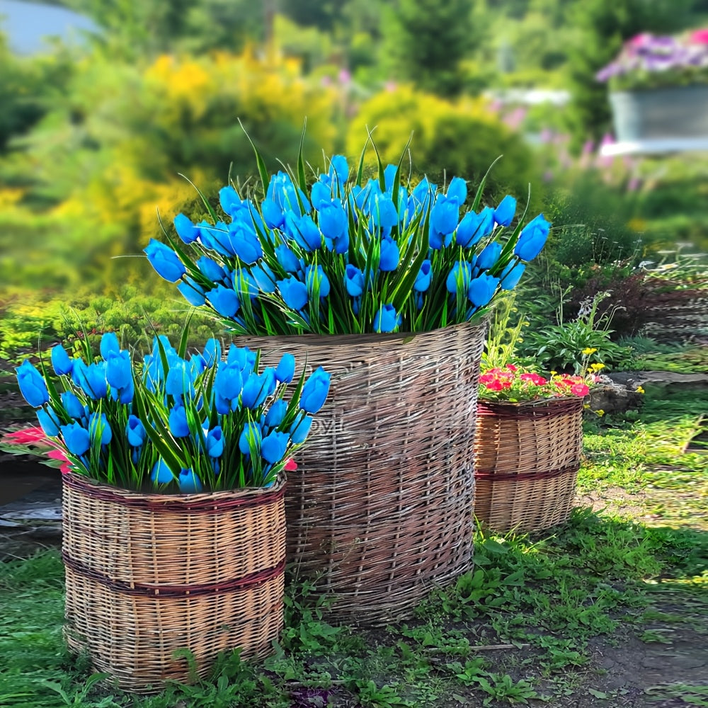 Set of 6 Artificial Tulip Bunches – UV-Resistant and Realistic for Garden and Indoor Decoration