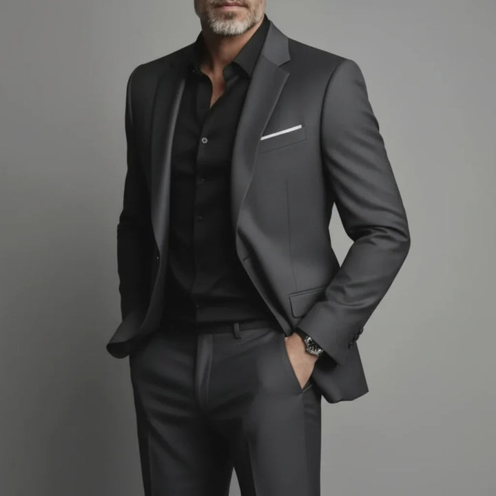 Men's Slim Fit Suit Set - Business-Casual Blazer and Trousers