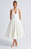 Floral Halterneck Midi Dress – Dress for Wedding Guests and Festive Occasions