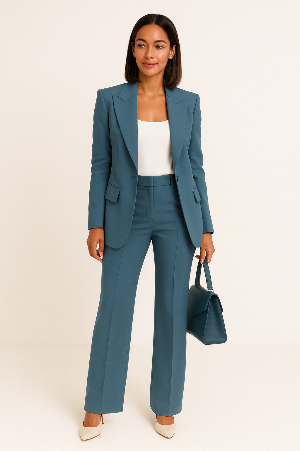 Women's Two-Piece Set: Fitted Blazer and Trousers (Lounge Set)
