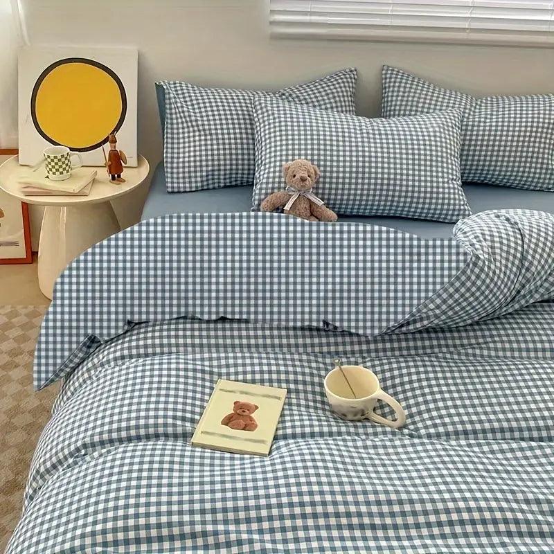 Blue Striped Blanket - Korean Style | Soft & Durable