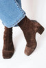 Suede Side-Zip Ankle Boots with Square Toe