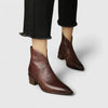 Faux Leather Side Zip Ankle Boots
