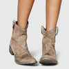 Suede Ankle Boots with Slouchy Shaft
