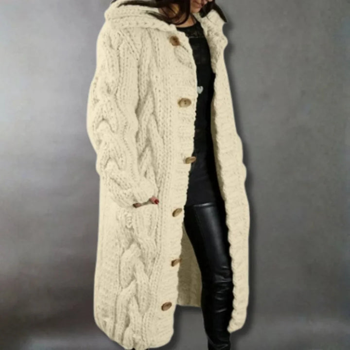 Cosy Cable-Knit Coat with Hood